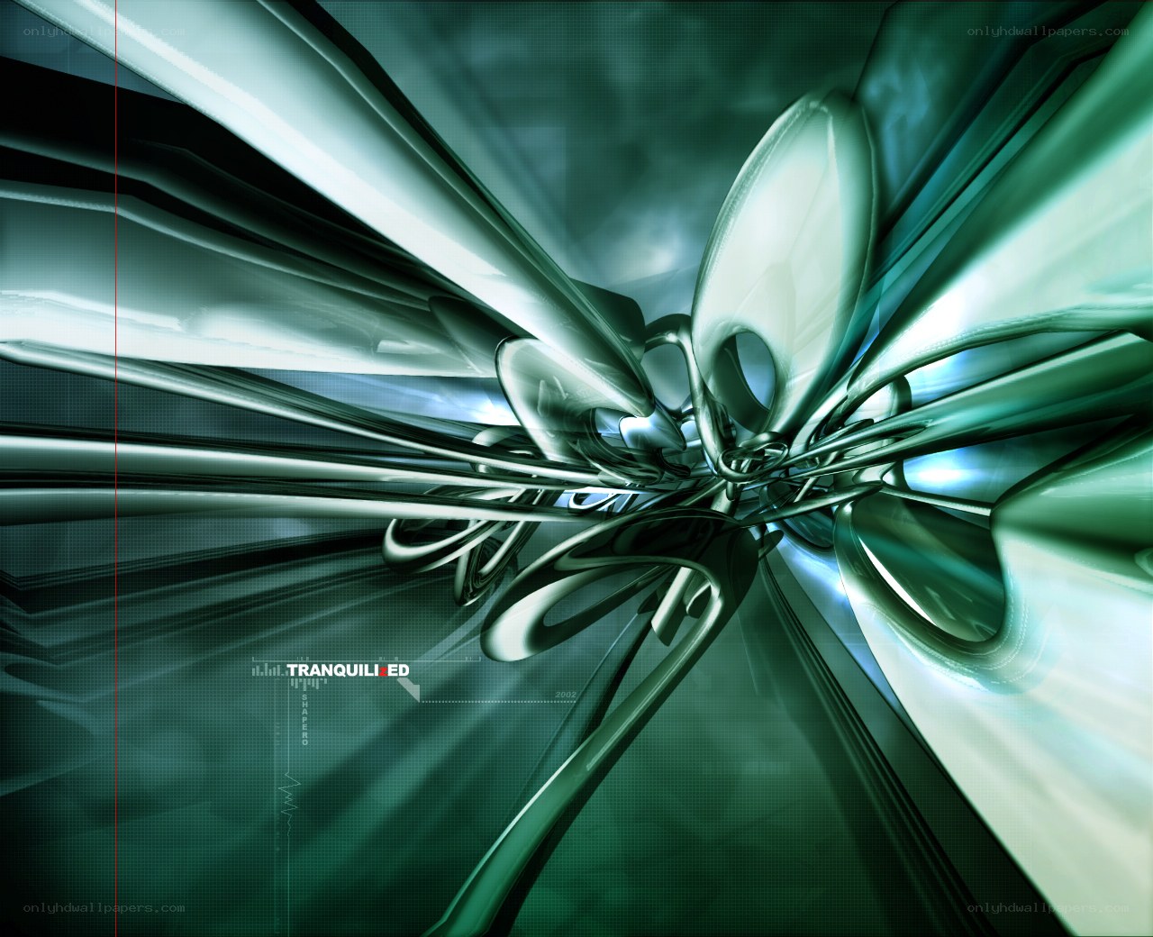 Abstract green metallic tunnel