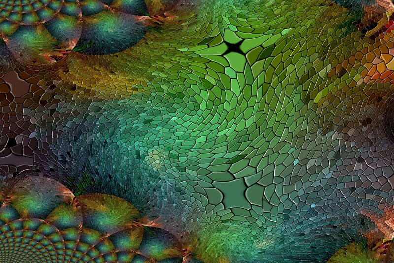 Abstract green mosaic pattern