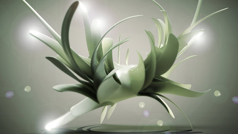 Abstract Green Plant Form