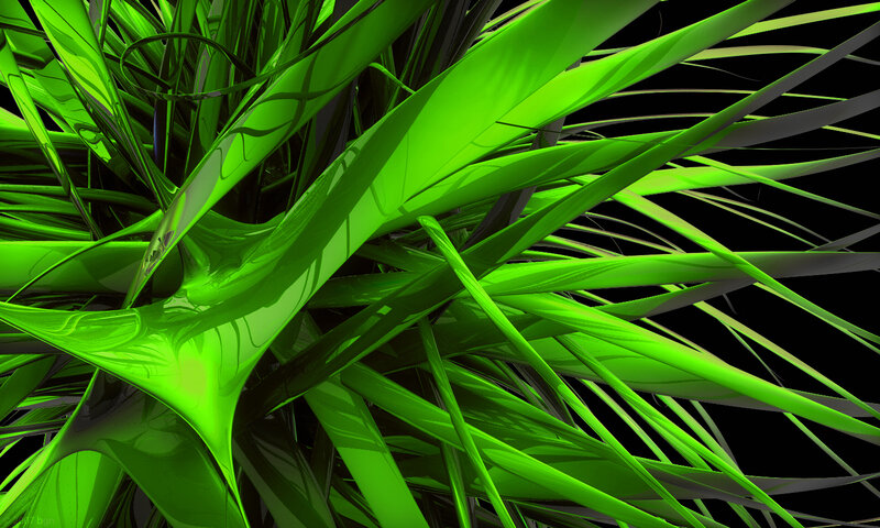 Abstract green plant forms