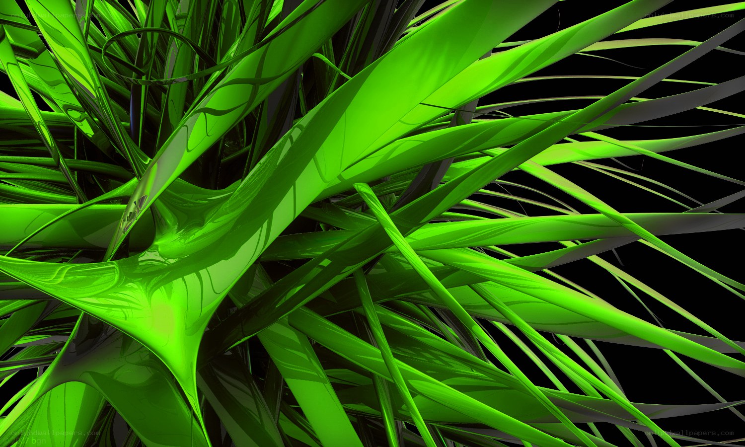 Abstract green plant forms
