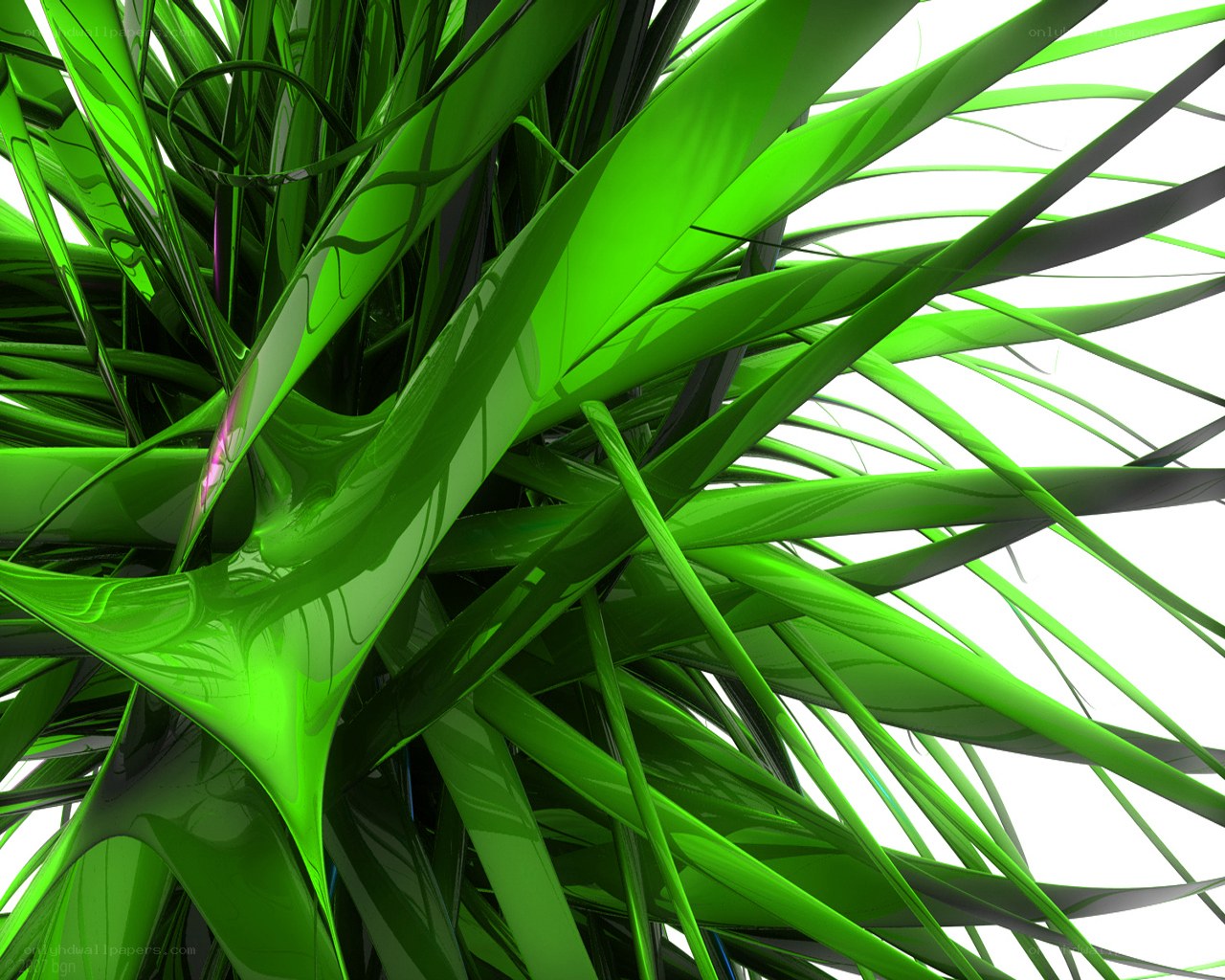 Abstract green plant-like structure