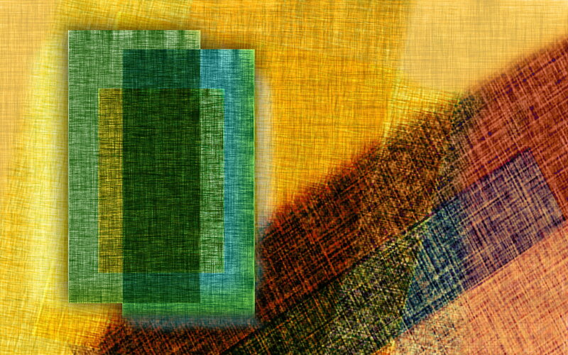 Abstract green rectangles on textured background