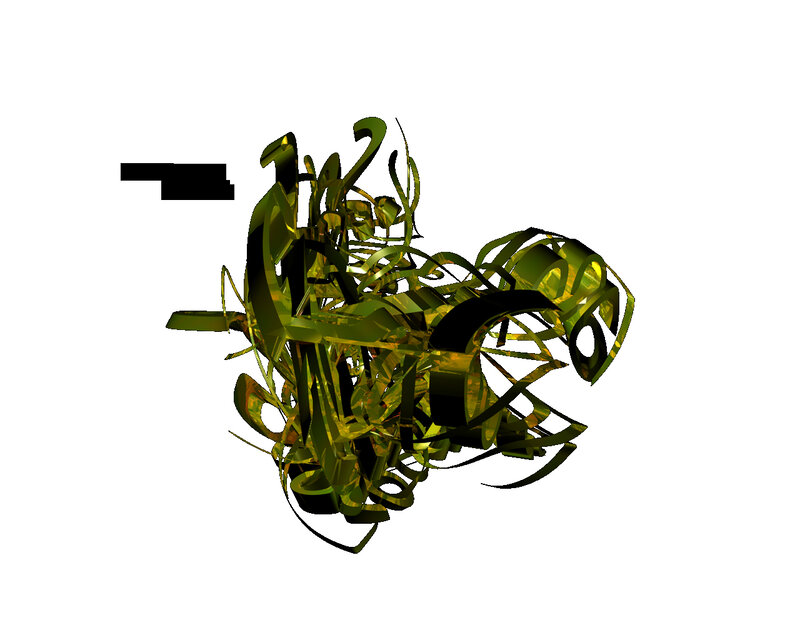abstract green ribbon sculpture