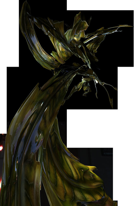 abstract green sculpture