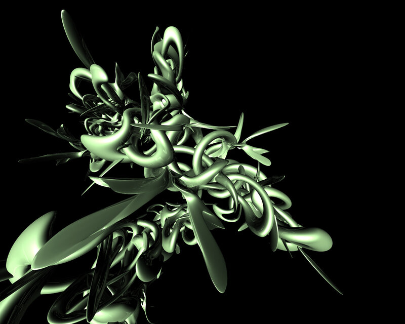 Abstract green sculpture