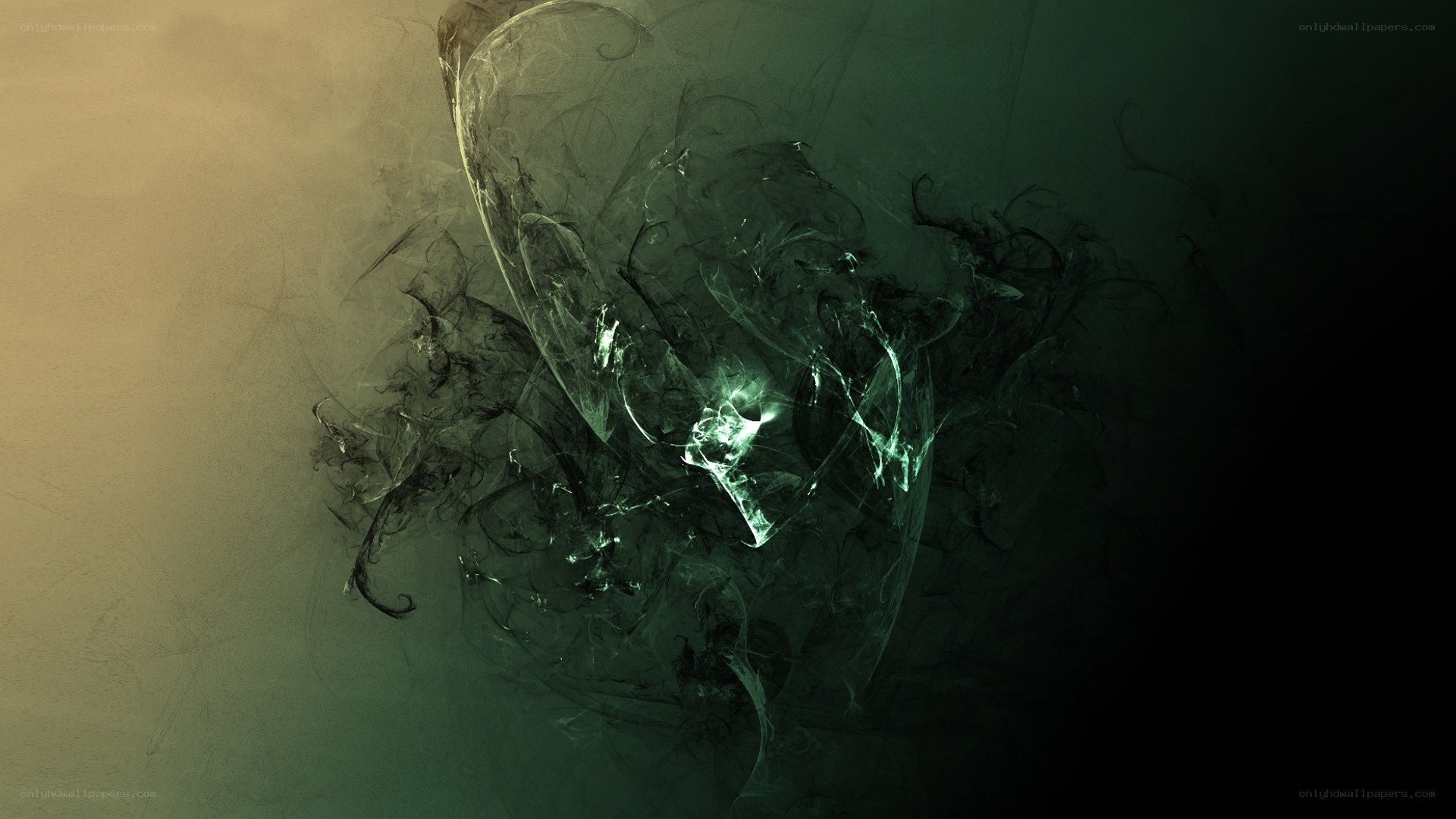 Abstract green smoke swirl