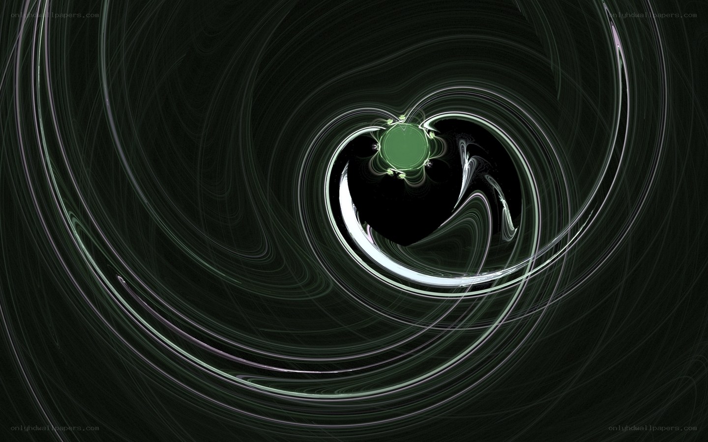 Abstract green spiral vortex
