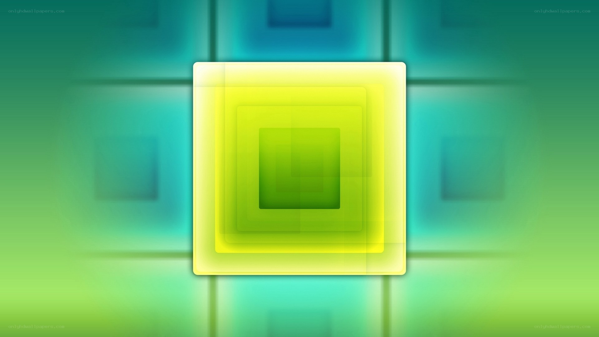 Abstract green squares design