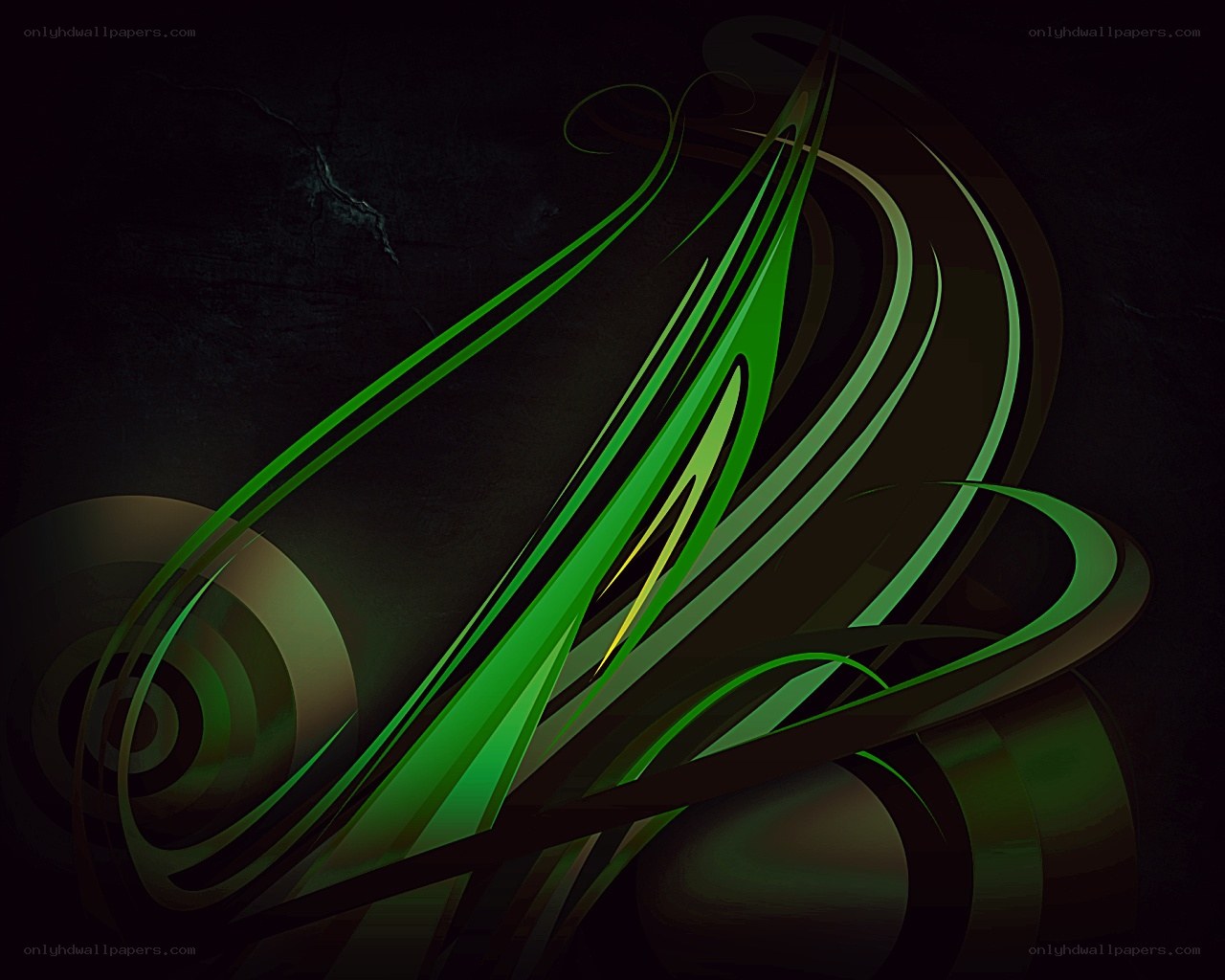 Abstract green swirl design