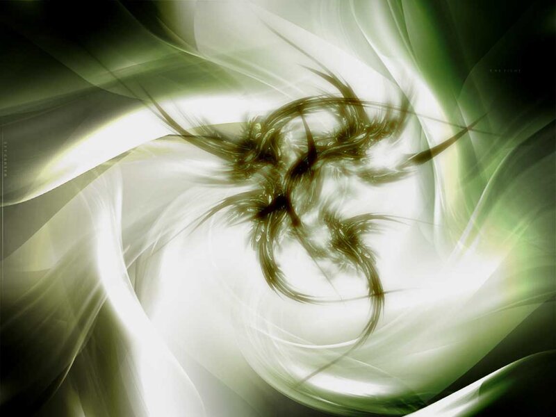 Abstract Green Swirl