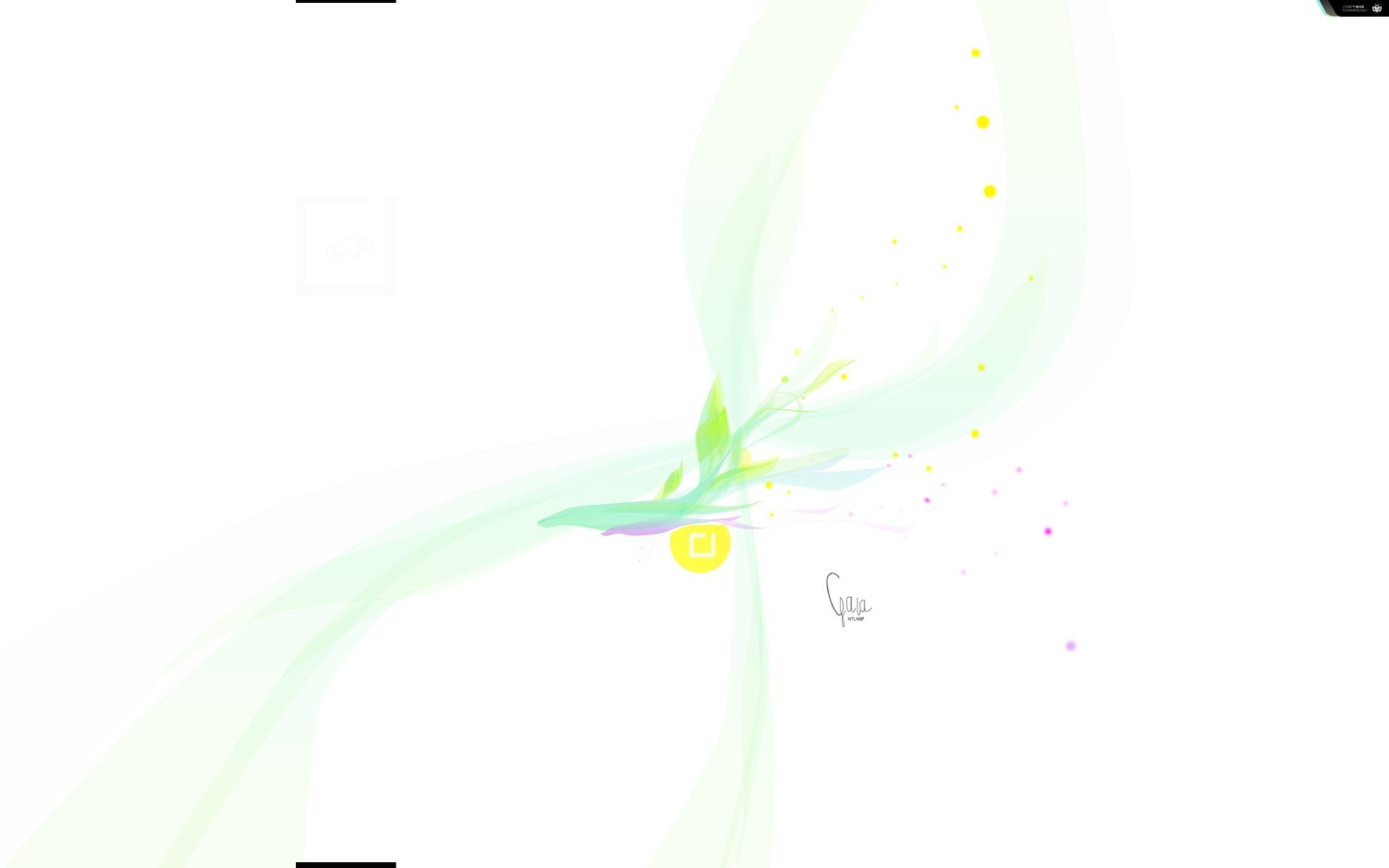 abstract green swirl with particles