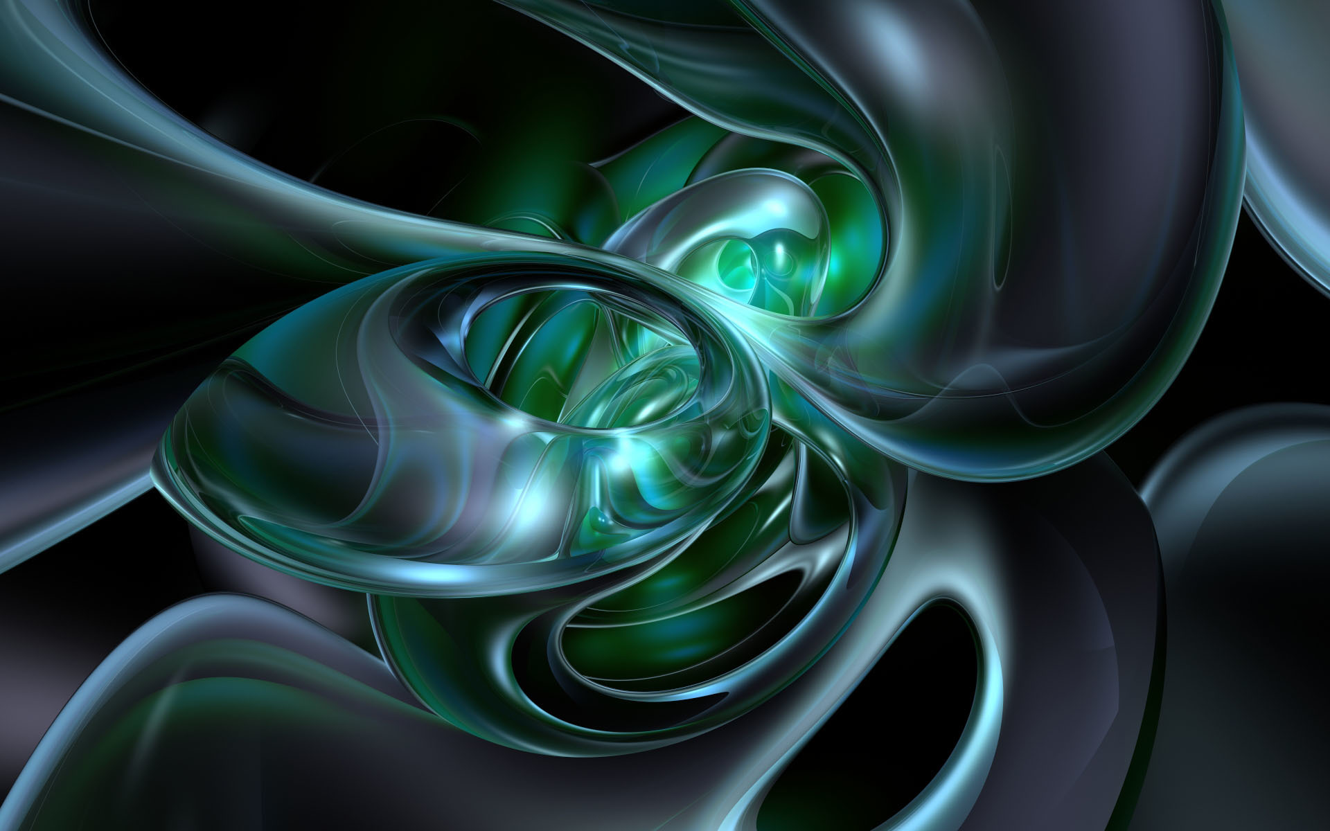 Abstract green swirls