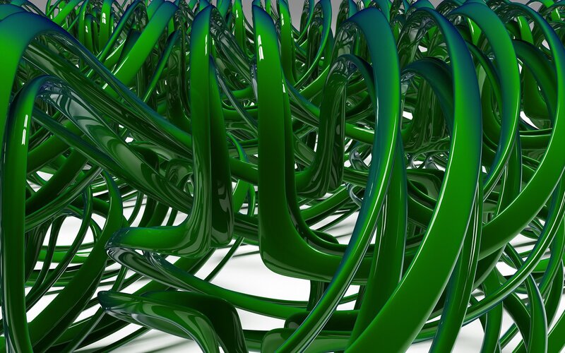 Abstract green swirls