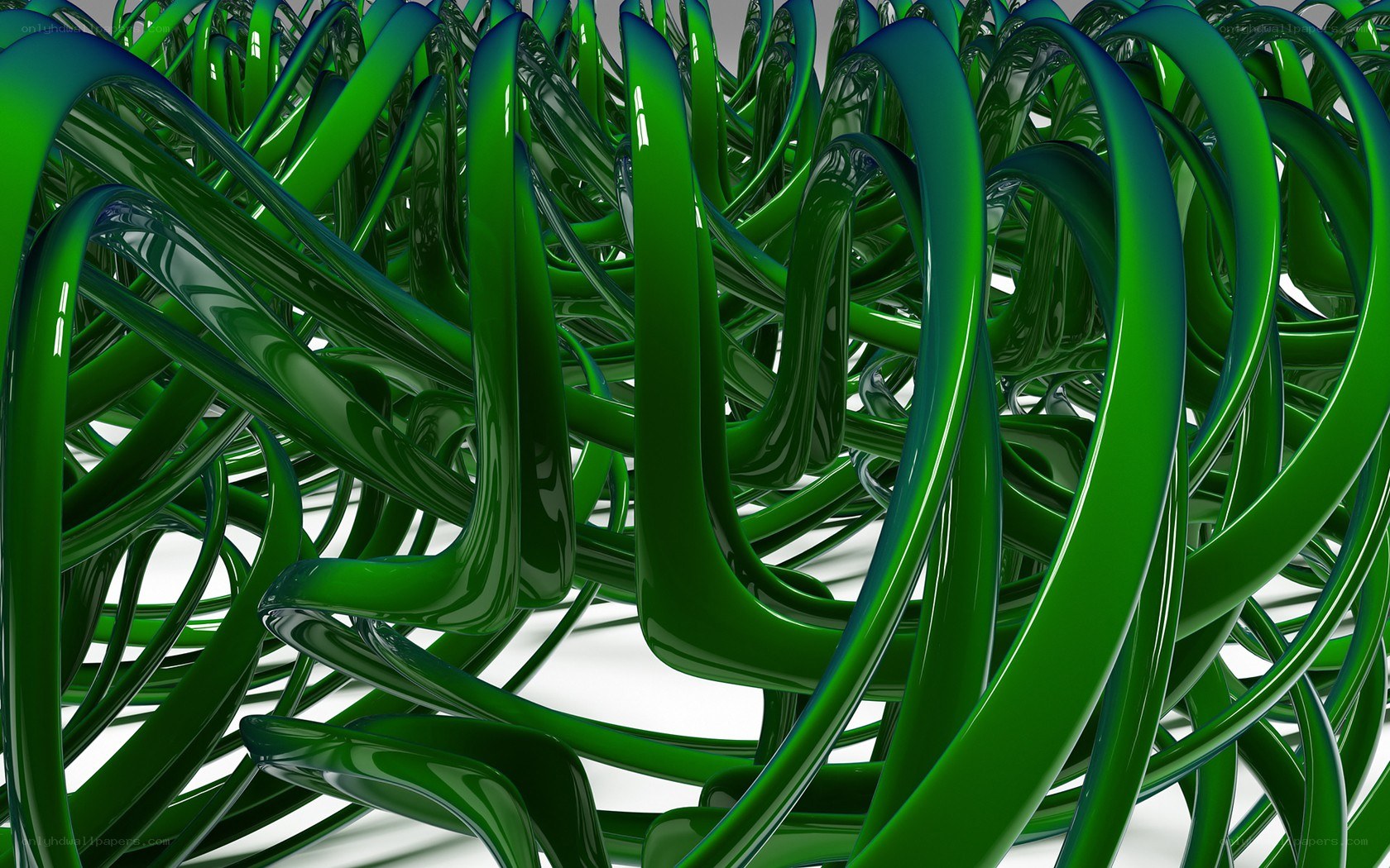 Abstract green swirls