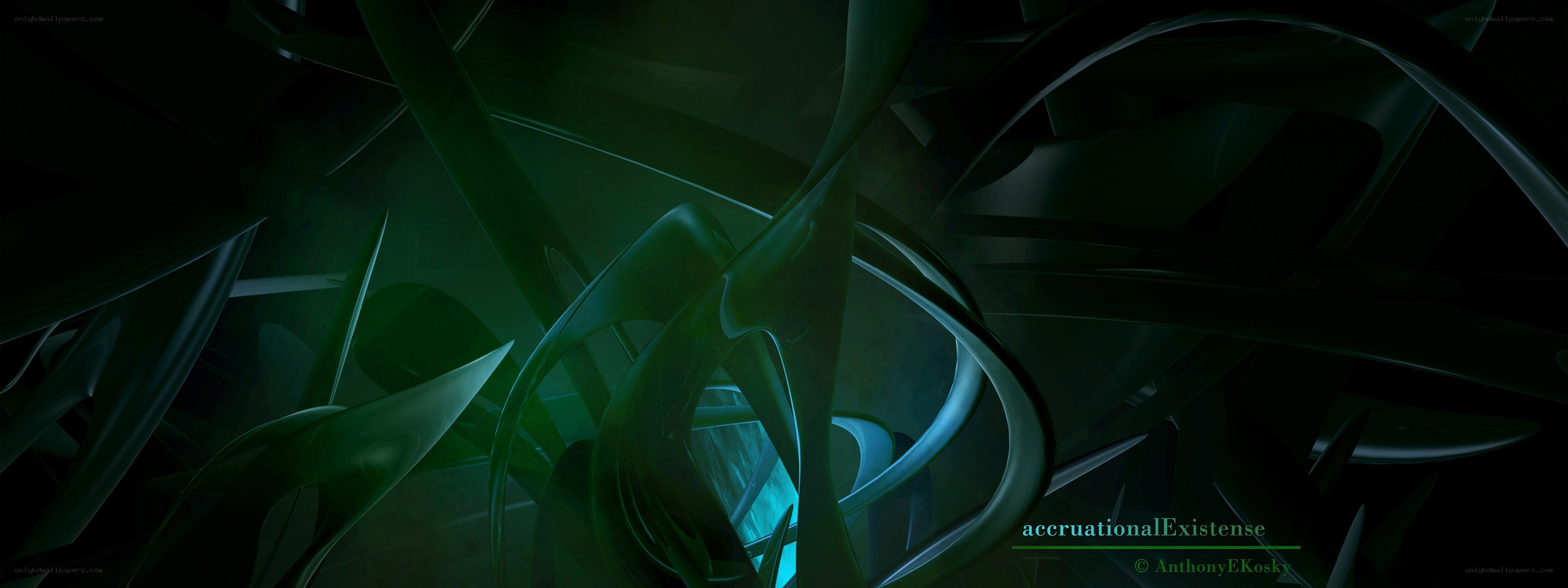 abstract green swirls