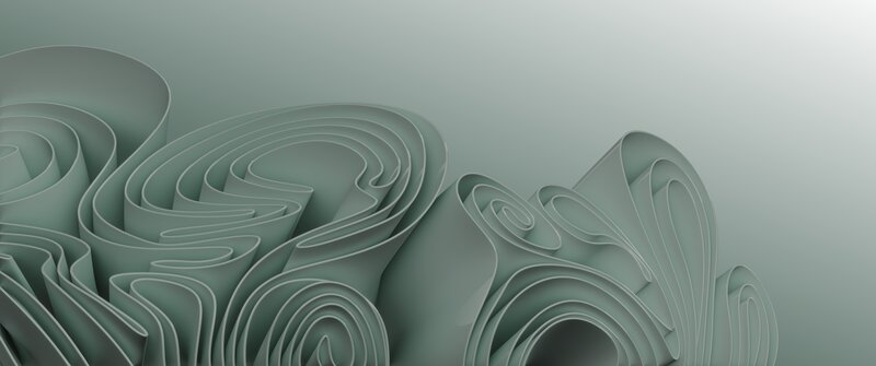 Abstract Green Swirls — Calm, 3d Render