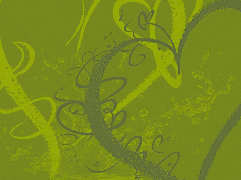 Abstract Green Swirls — Calm, Digital Art
