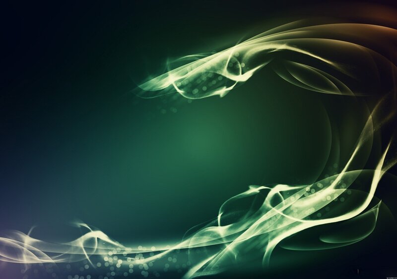 Abstract Green Swirls — Ethereal, Digital Art, Light