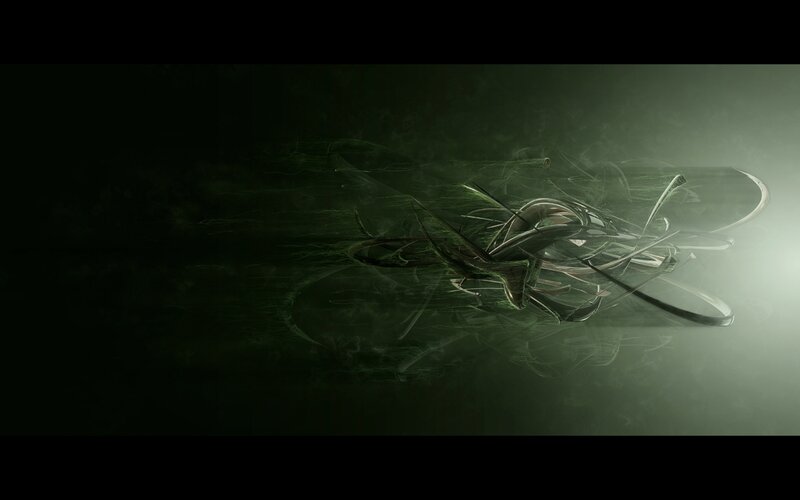 Abstract Green Swirls — Mysterious, Digital Art