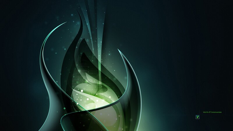 Abstract Green Swirls — Mysterious
