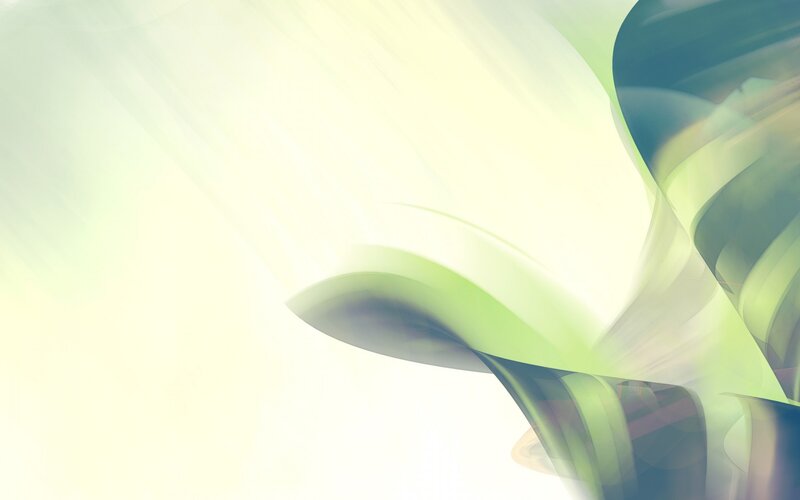Abstract Green Swirls — Serene, White