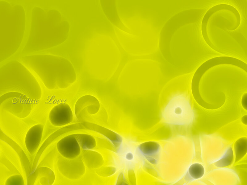 Abstract Green Swirls — Yellow, Calm, Digital Art
