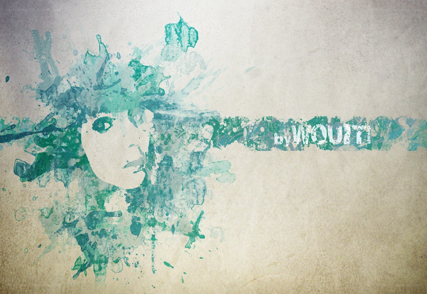 abstract green watercolor art