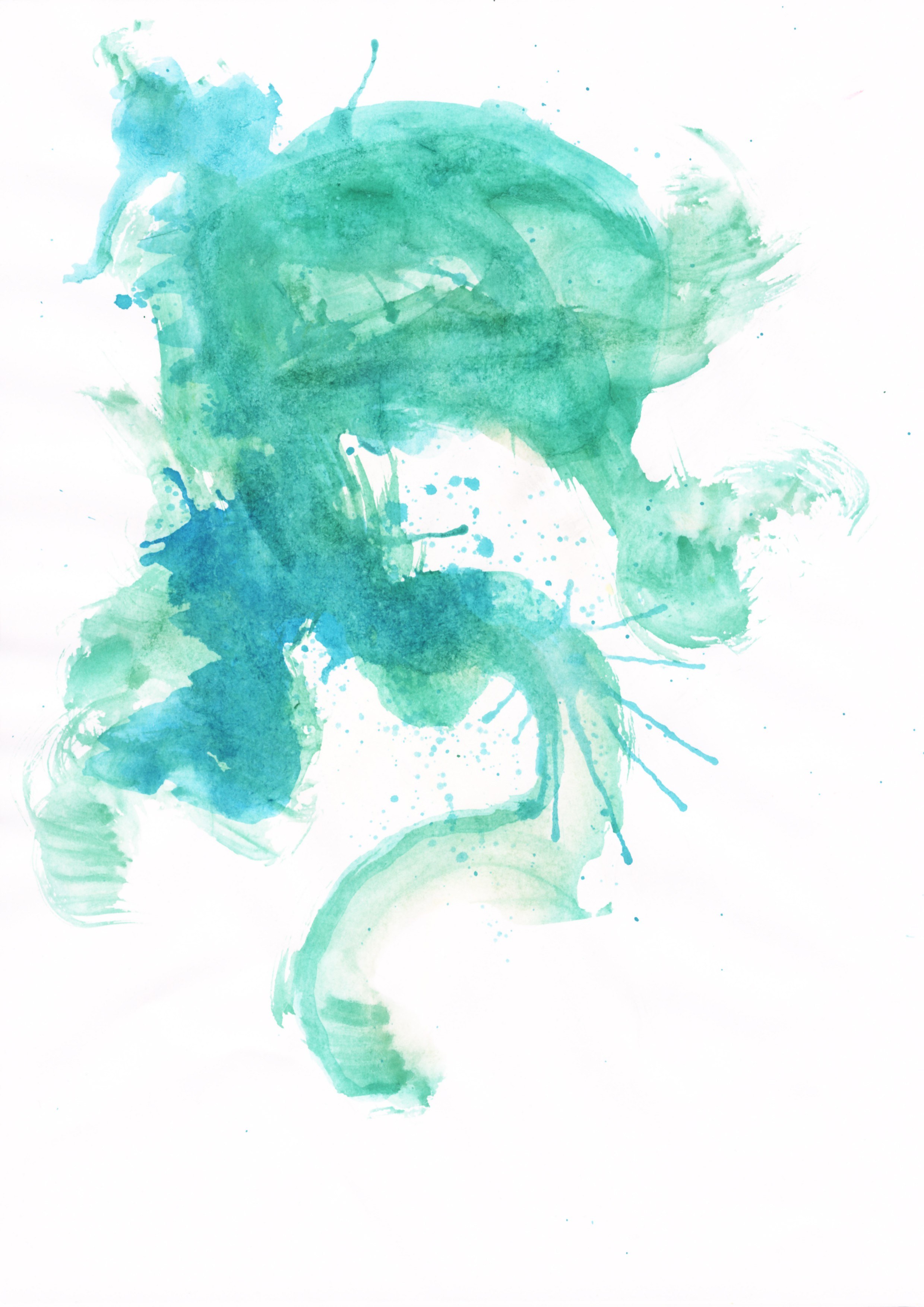 abstract green watercolor splash