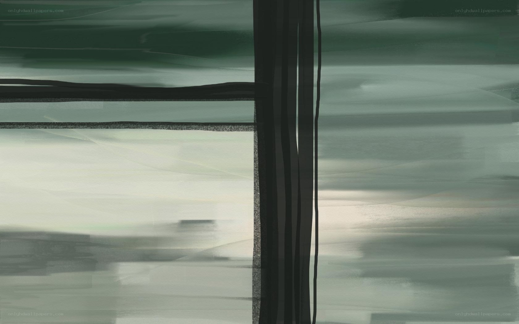 Abstract green window view