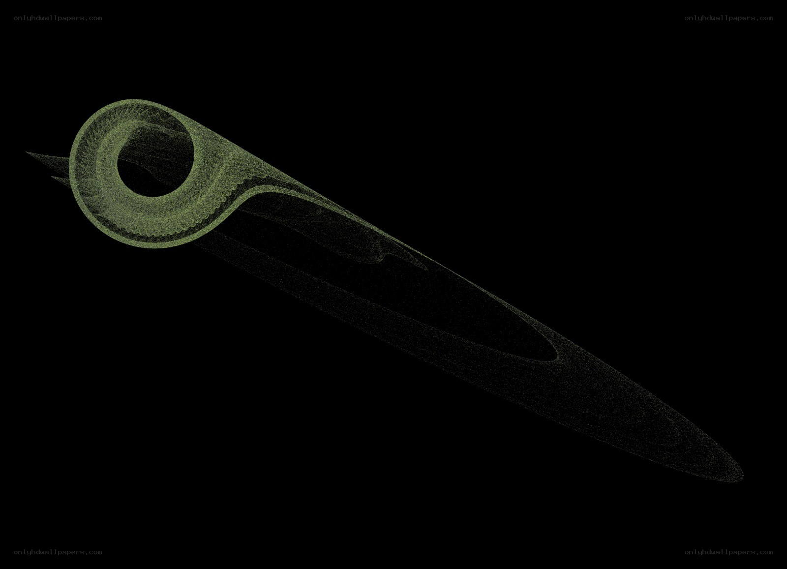 abstract green wireframe object