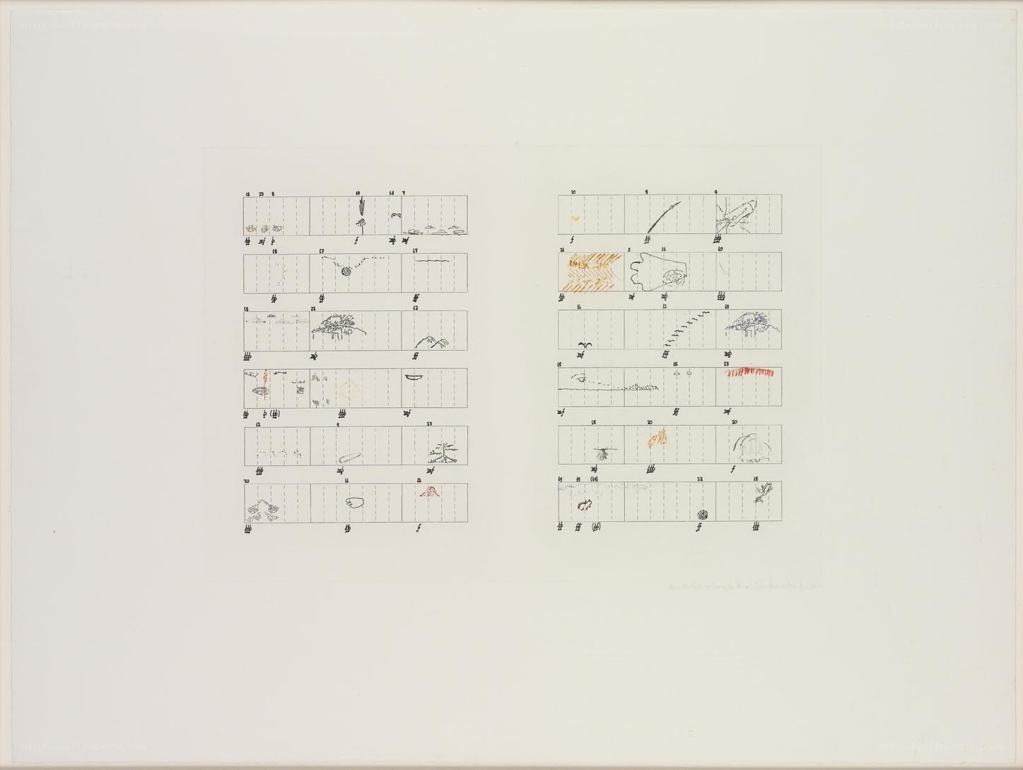 Abstract grid drawings