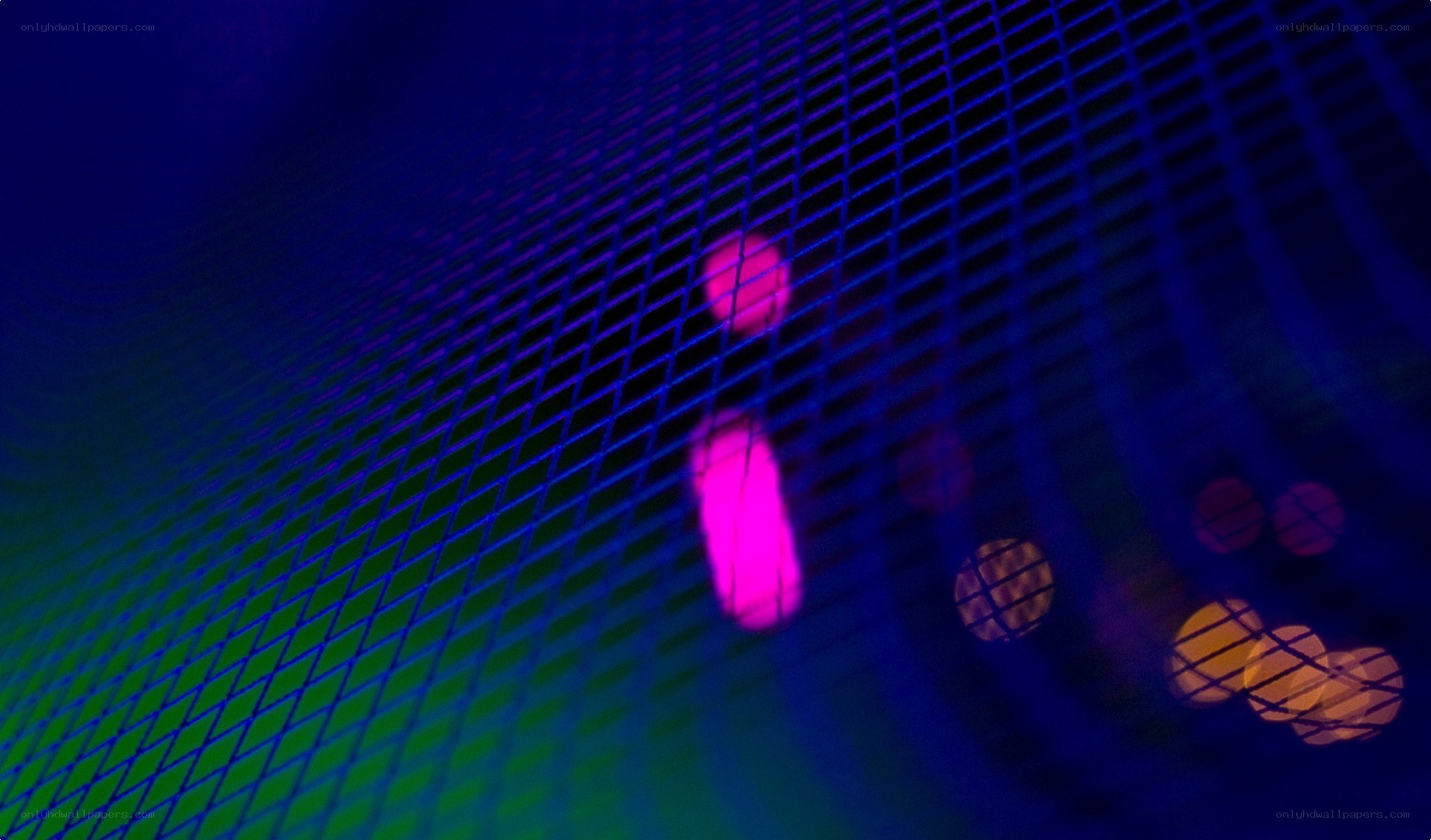 abstract grid with glowing lights