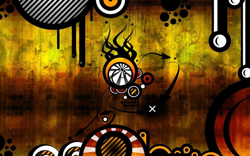 abstract grunge art with geometric shapes