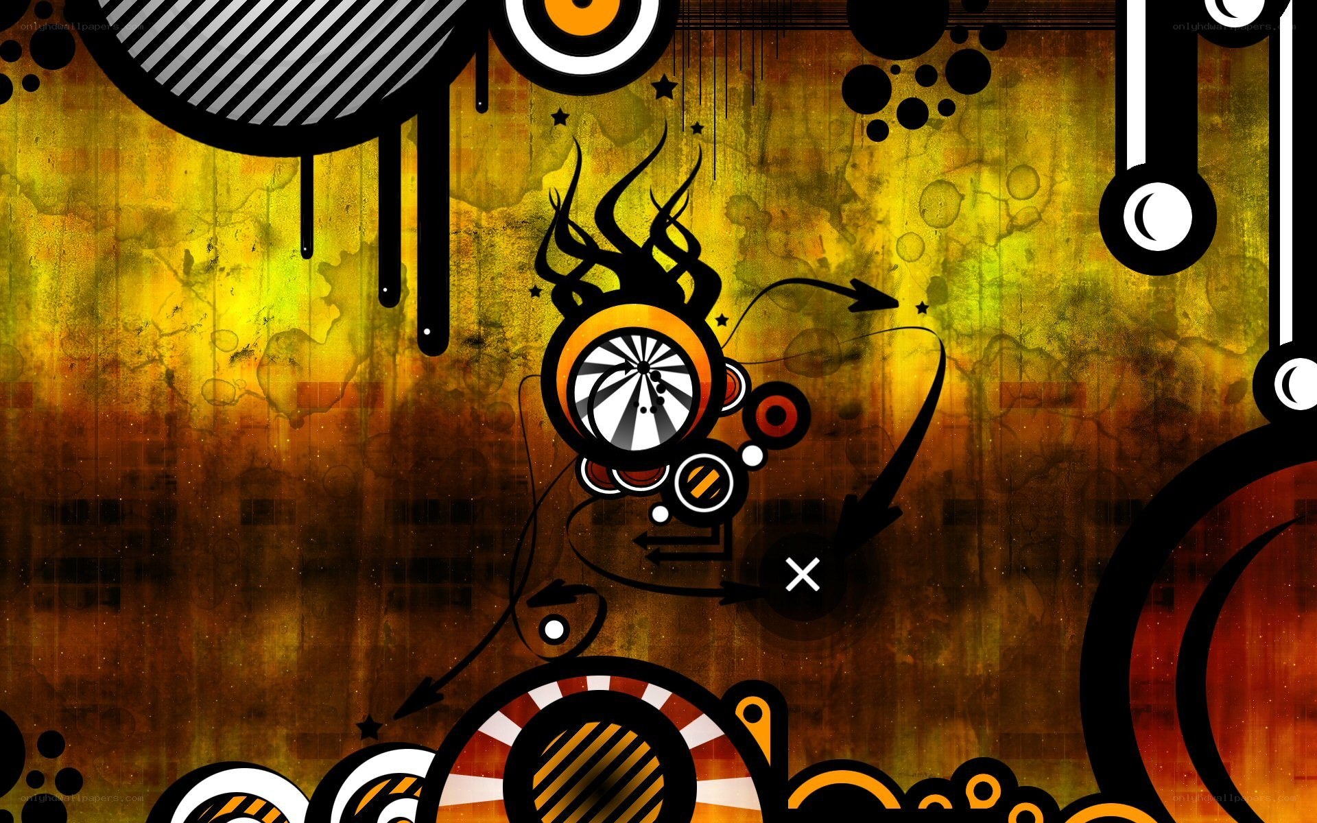abstract grunge art with geometric shapes