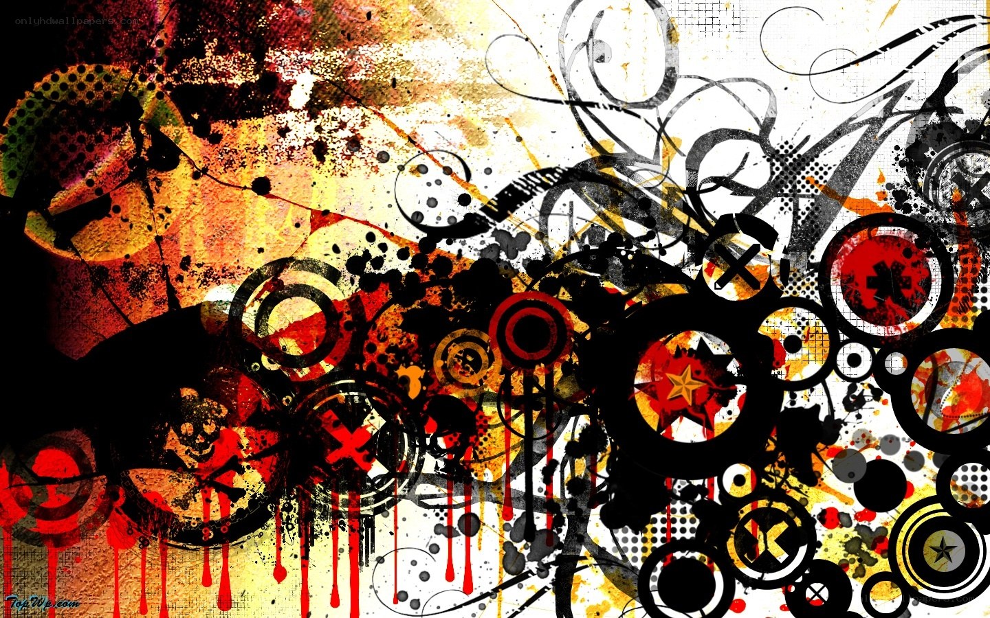 abstract grunge art with splatters