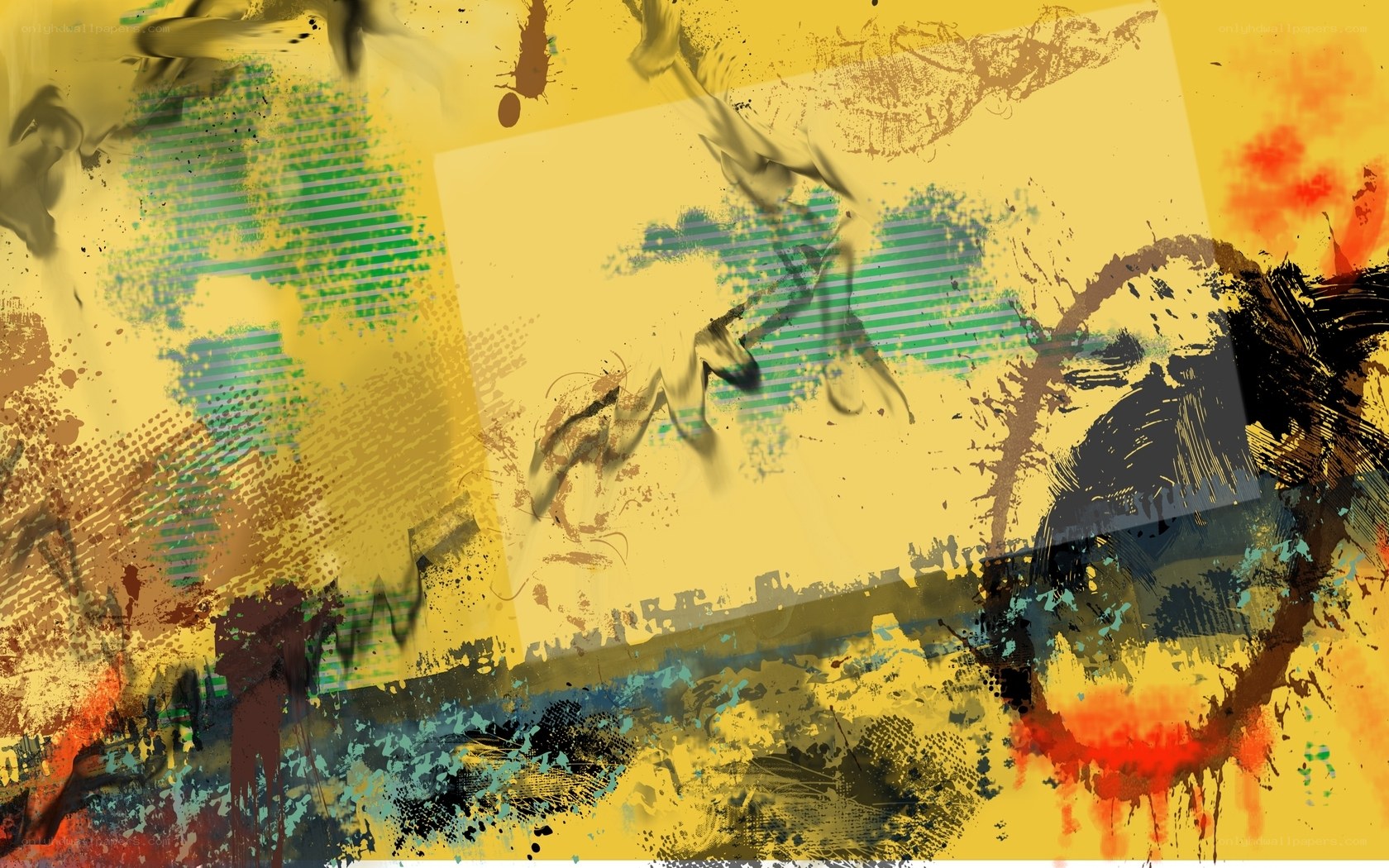 Abstract grunge art with splatters