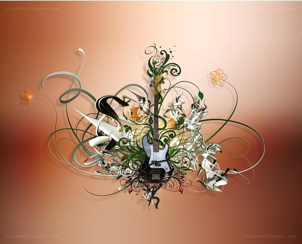 abstract guitar art design