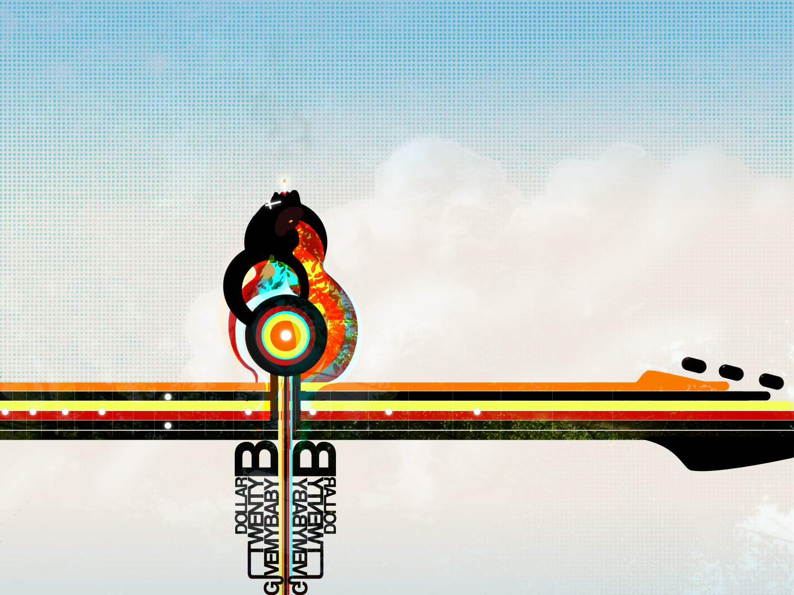 abstract guitar art design