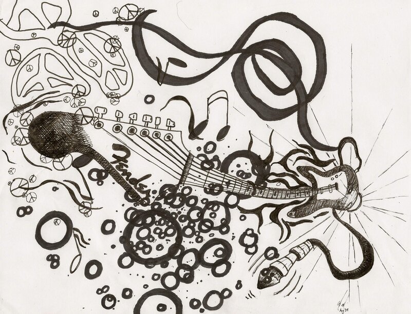 abstract guitar art