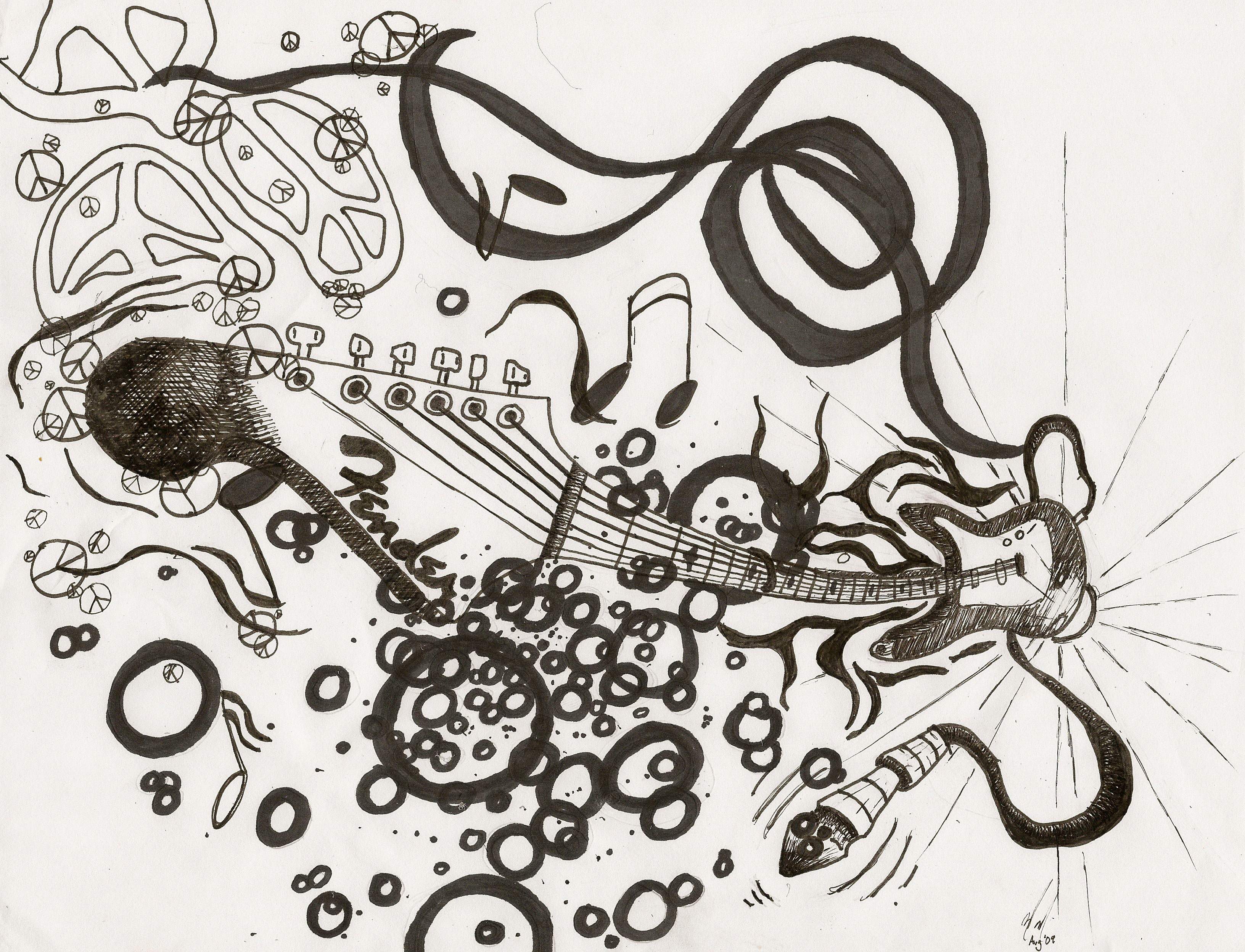 abstract guitar art