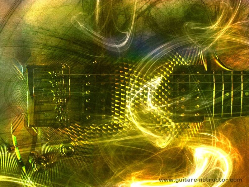 Abstract guitar with light effects