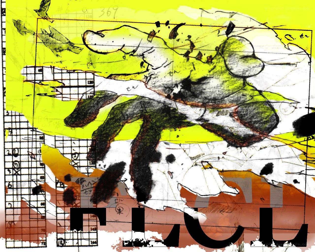 abstract hand drawing collage
