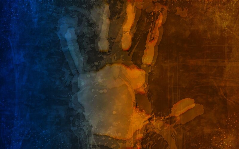 abstract hand print art