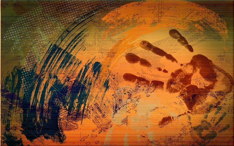 abstract handprint art