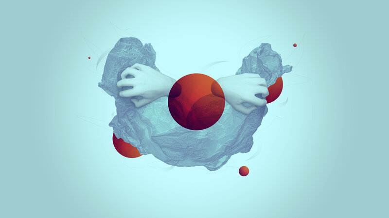 abstract hands and spheres