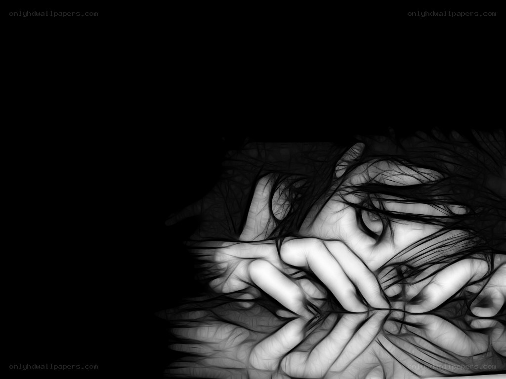 abstract hands in darkness