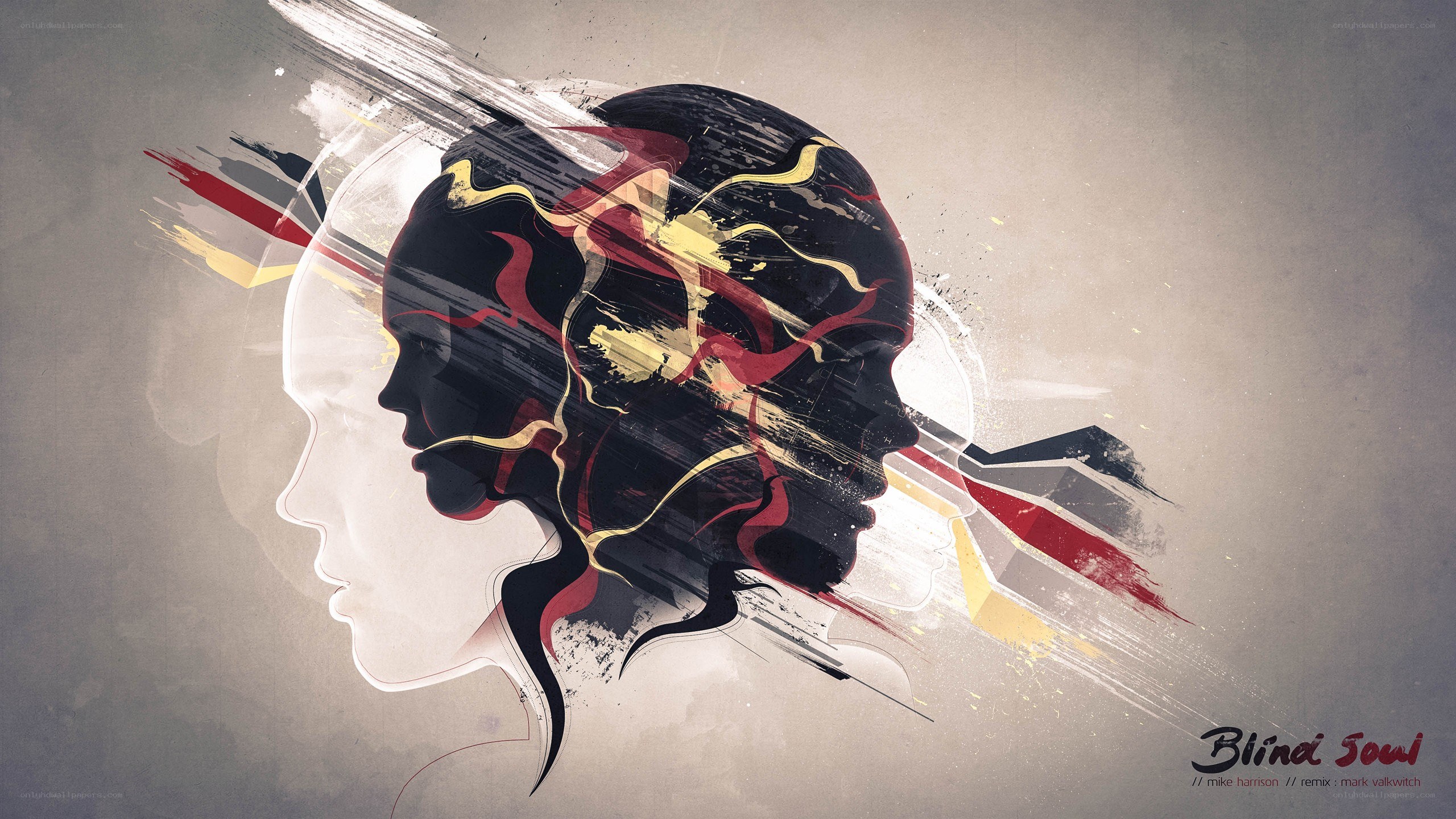 abstract head silhouette art