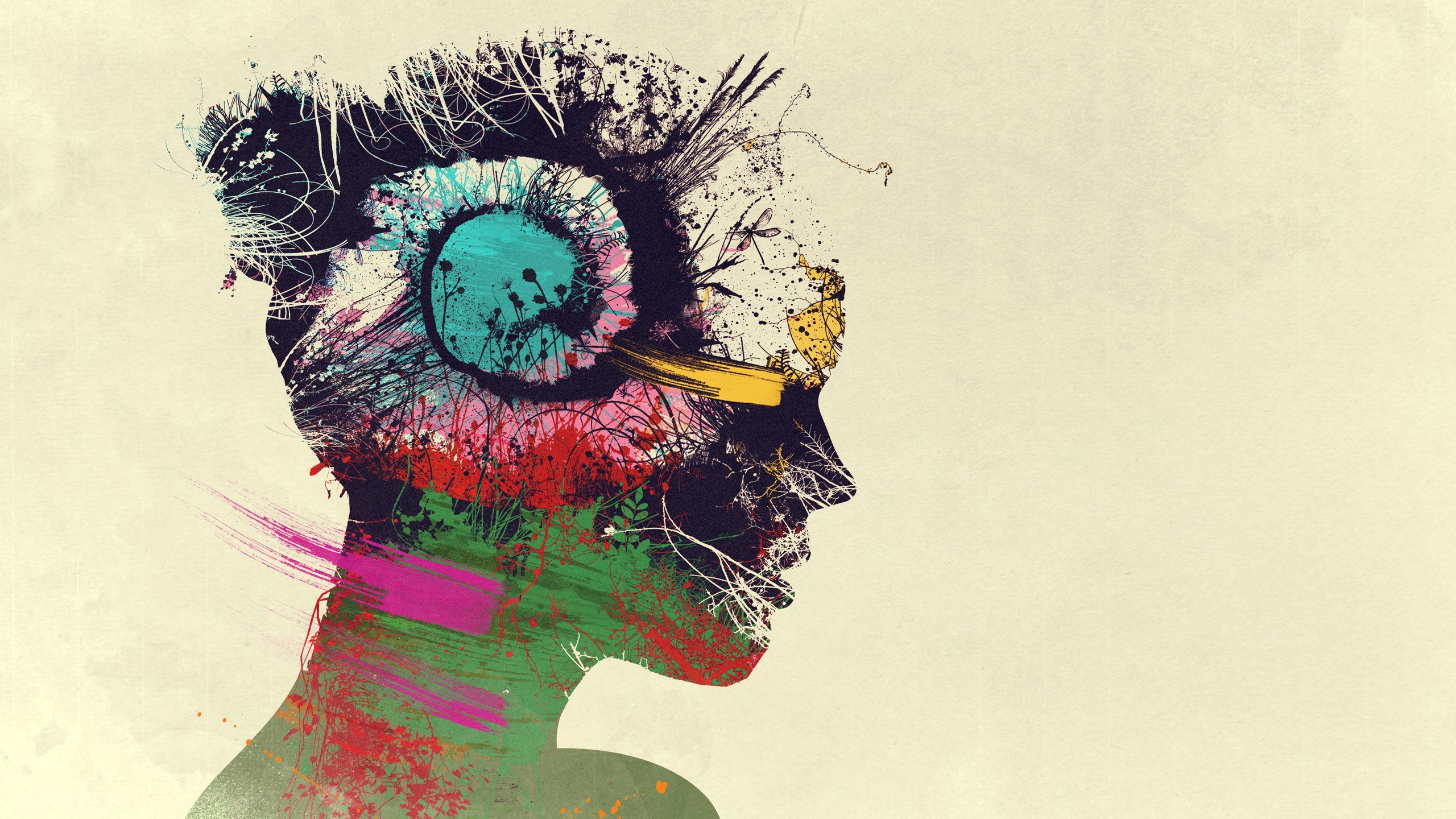 abstract head silhouette art