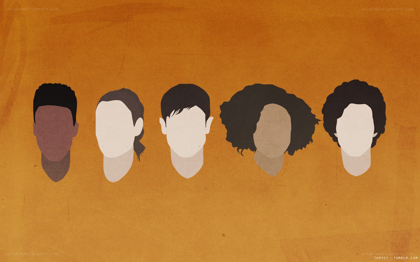 abstract head silhouettes